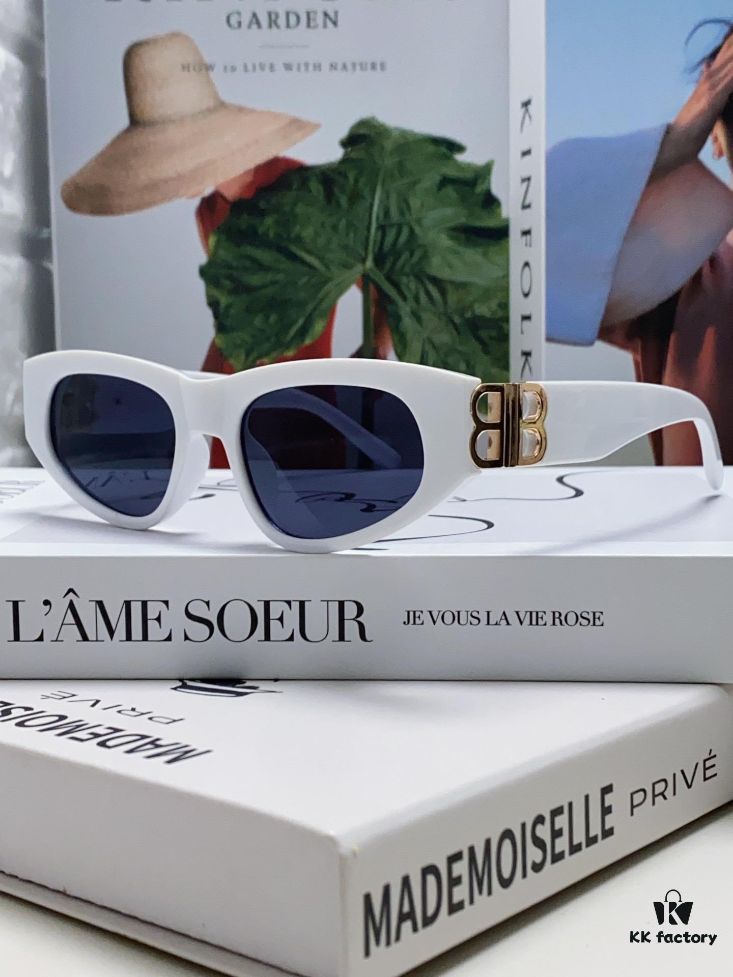 6931adc9ccd8ab3d7afa1fe2 Balenciaga Black Sunglasses Double B Streetwear Style Women's Summer Sun Glasses Ins 2024 New Hip-Hop Retro Fashion High-End UV Protection Sunglasses