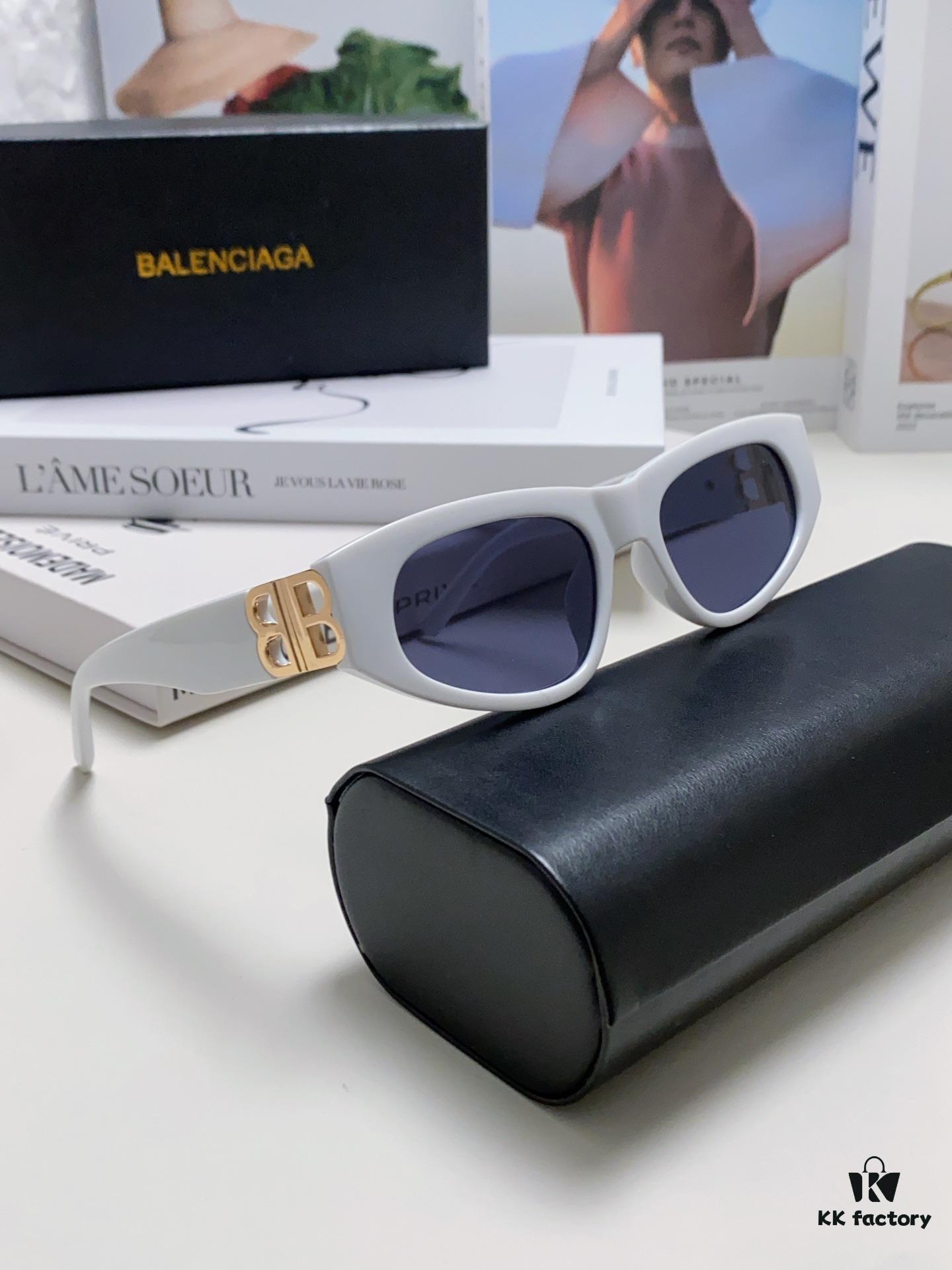 6931adc9ccd8ab3d7afa1fe9 Balenciaga Black Sunglasses Double B Streetwear Style Women's Summer Sun Glasses Ins 2024 New Hip-Hop Retro Fashion High-End UV Protection Sunglasses