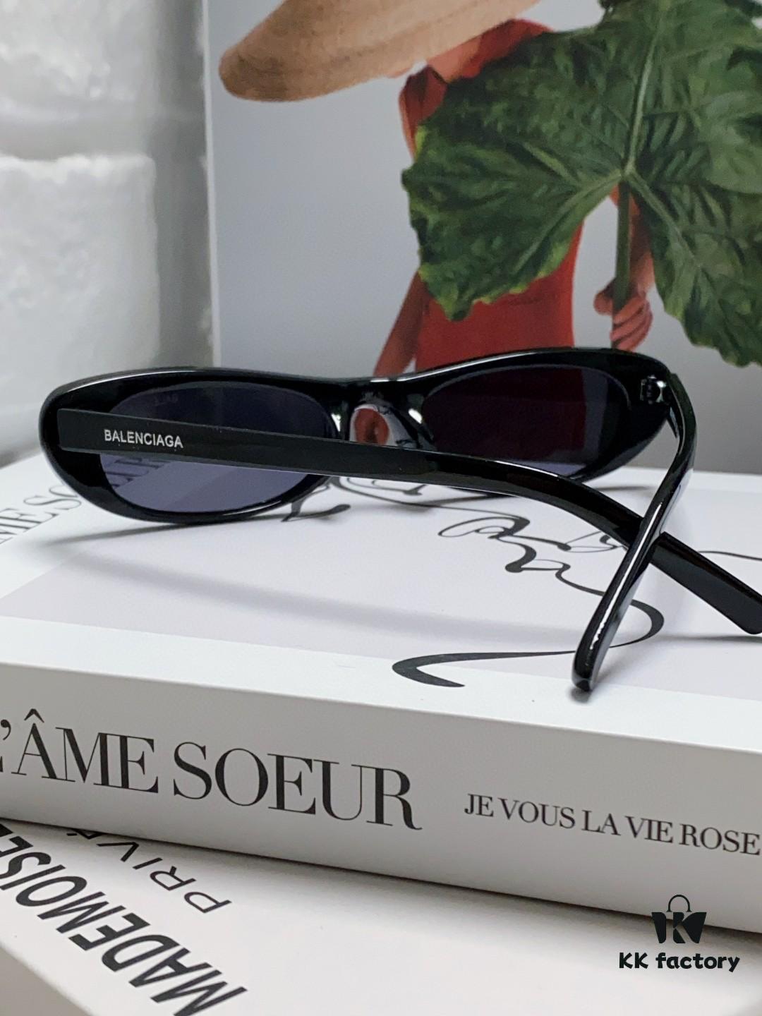 6931add2ccd8ab3d7afa205a Balenciaga Retro Small Oval Sunglasses for Men, Minimalist Fashionable Unisex Eyewear, Trendy Narrow Frame Sun Glasses That Flatter the Face