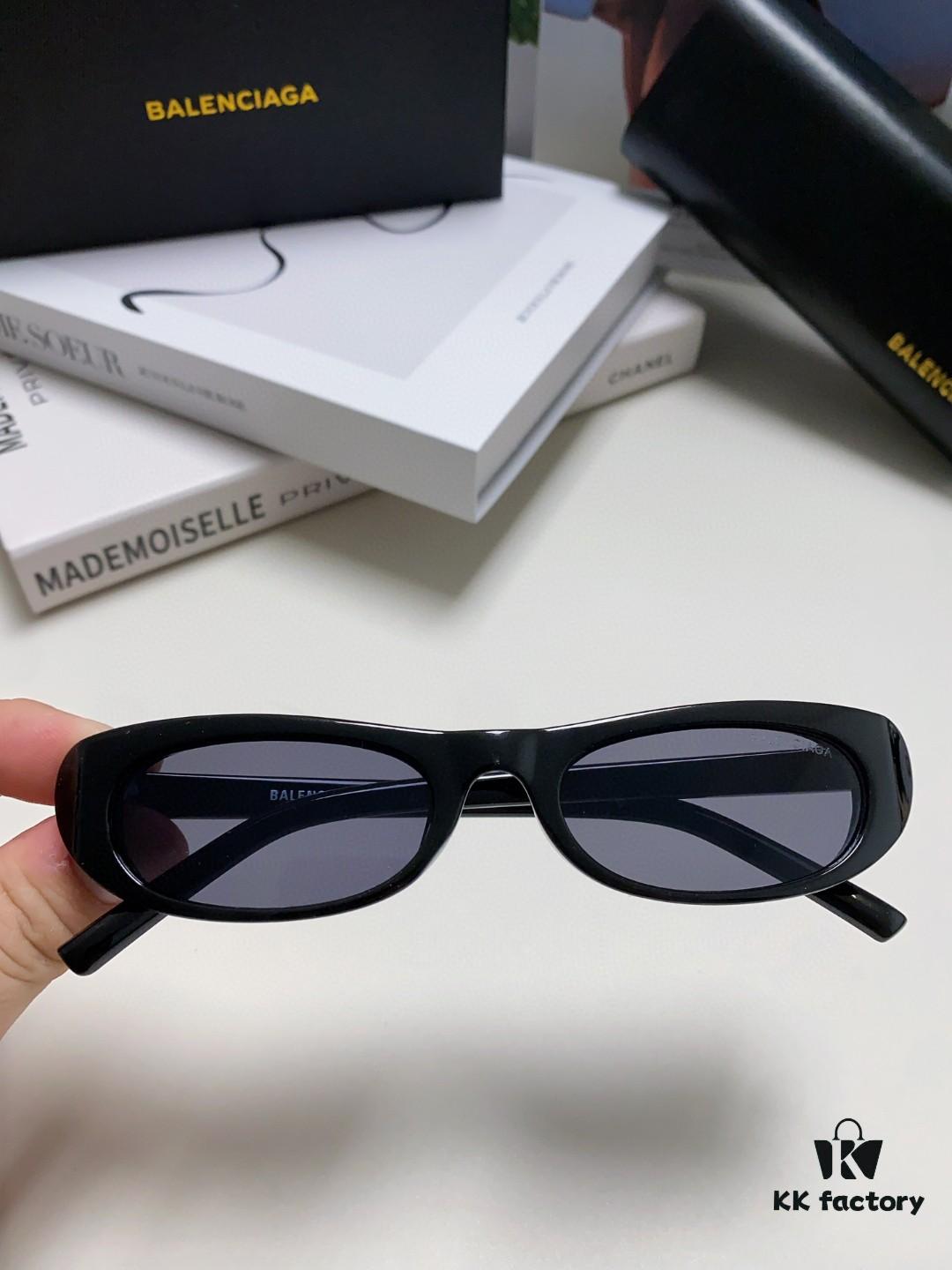 6931add2ccd8ab3d7afa205b Balenciaga Retro Small Oval Sunglasses for Men, Minimalist Fashionable Unisex Eyewear, Trendy Narrow Frame Sun Glasses That Flatter the Face