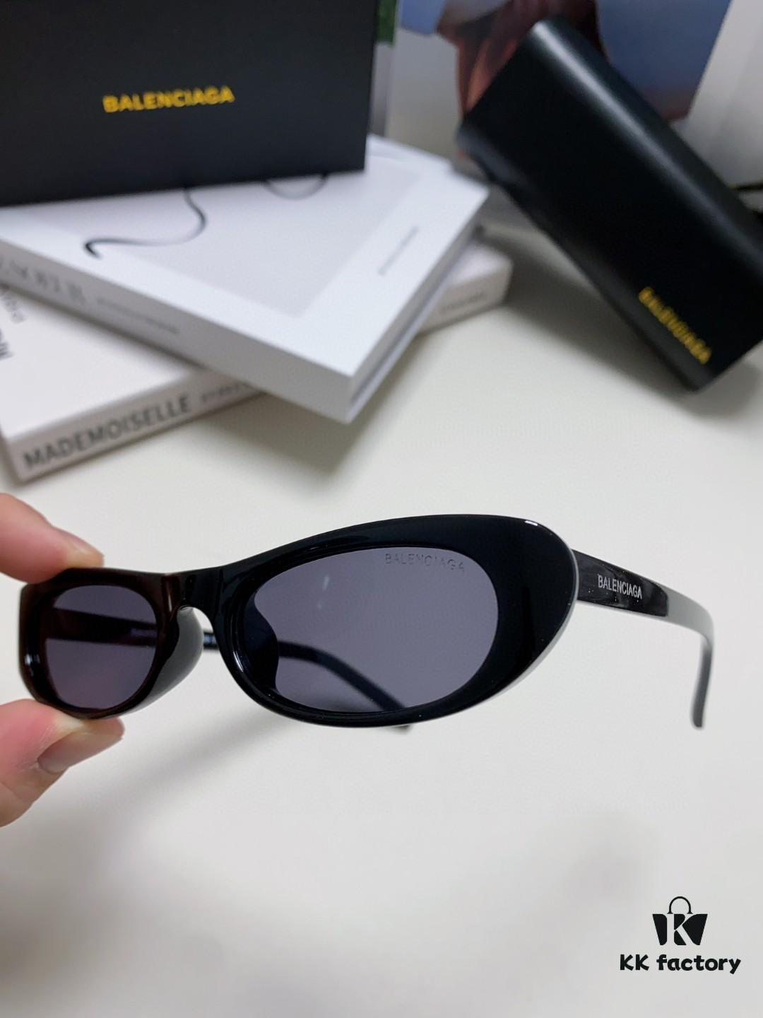 6931add2ccd8ab3d7afa205d Balenciaga Retro Small Oval Sunglasses for Men, Minimalist Fashionable Unisex Eyewear, Trendy Narrow Frame Sun Glasses That Flatter the Face