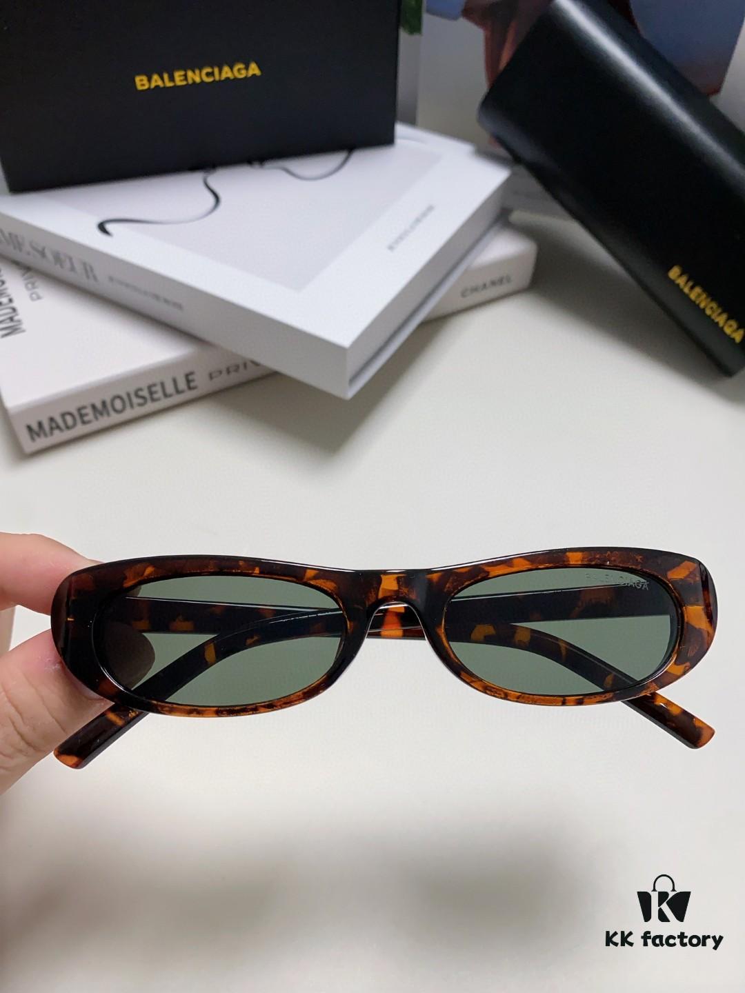 6931add2ccd8ab3d7afa2065 Balenciaga Retro Small Oval Sunglasses for Men and Women, Minimalist Fashion Narrow Frame Sunglasses, Stylish and Face-Framing UV Protection Eyewear