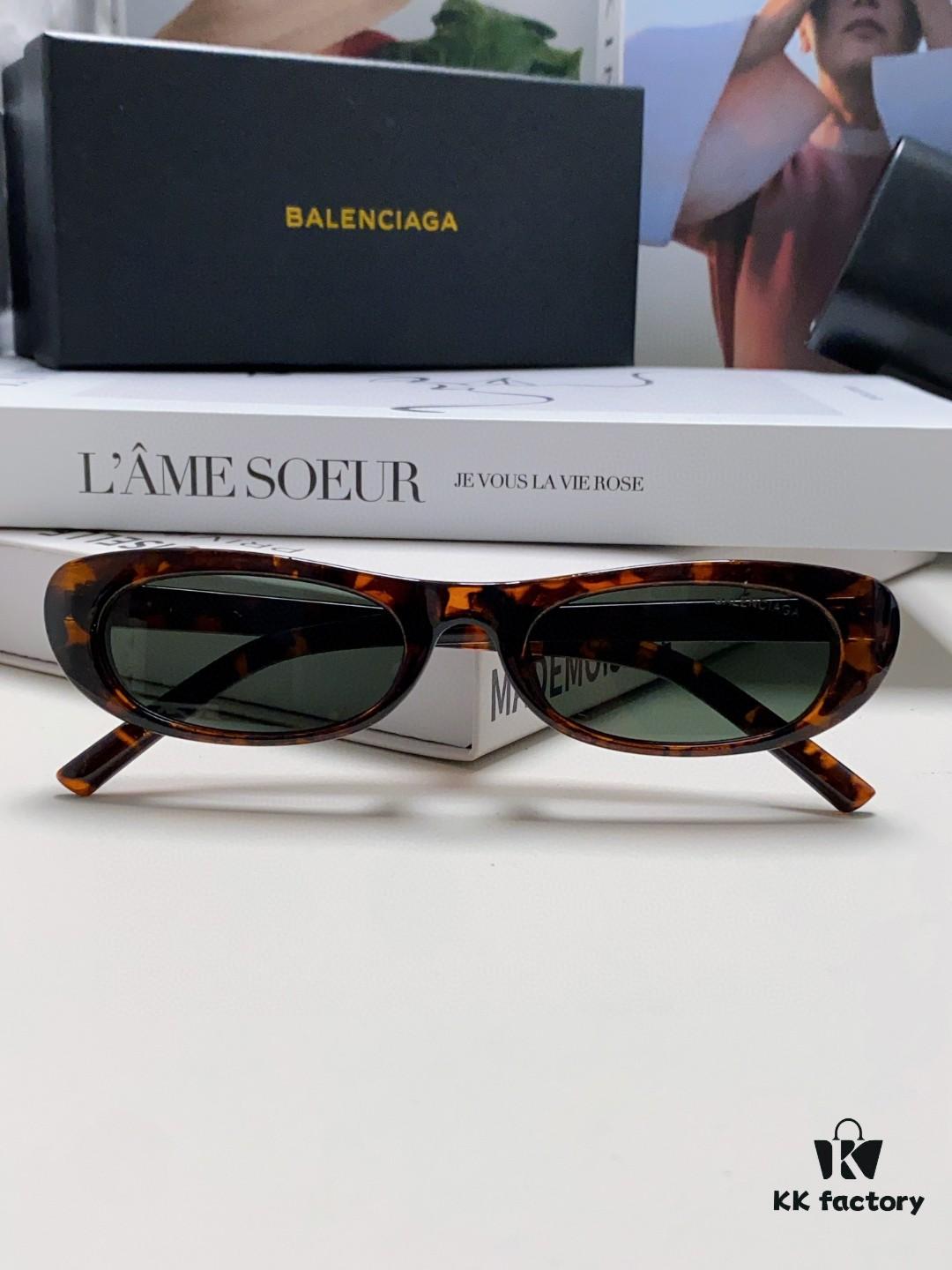 6931add3ccd8ab3d7afa2068 Balenciaga Retro Small Oval Sunglasses for Men and Women, Minimalist Fashion Narrow Frame Sunglasses, Stylish and Face-Framing UV Protection Eyewear