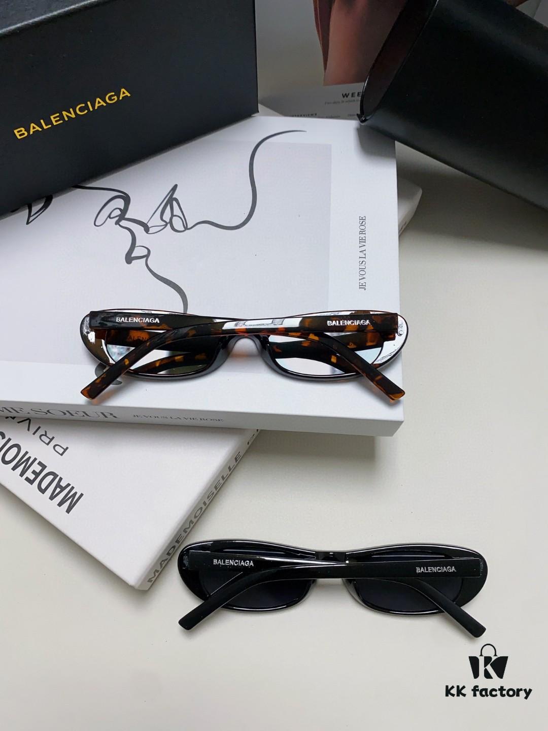 6931add3ccd8ab3d7afa206a Balenciaga Retro Small Oval Sunglasses for Men and Women, Minimalist Fashion Narrow Frame Sunglasses, Stylish and Face-Framing UV Protection Eyewear