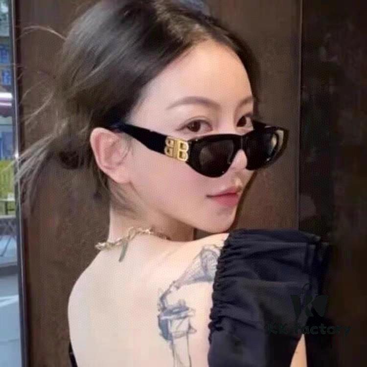 6931addaccd8ab3d7afa20c6 Balenciaga Black Sunglasses Double B Streetwear Women's Summer Sun Glasses Ins 2024 New Hip-Hop Retro Fashion High-End UV Protection Sunglasses