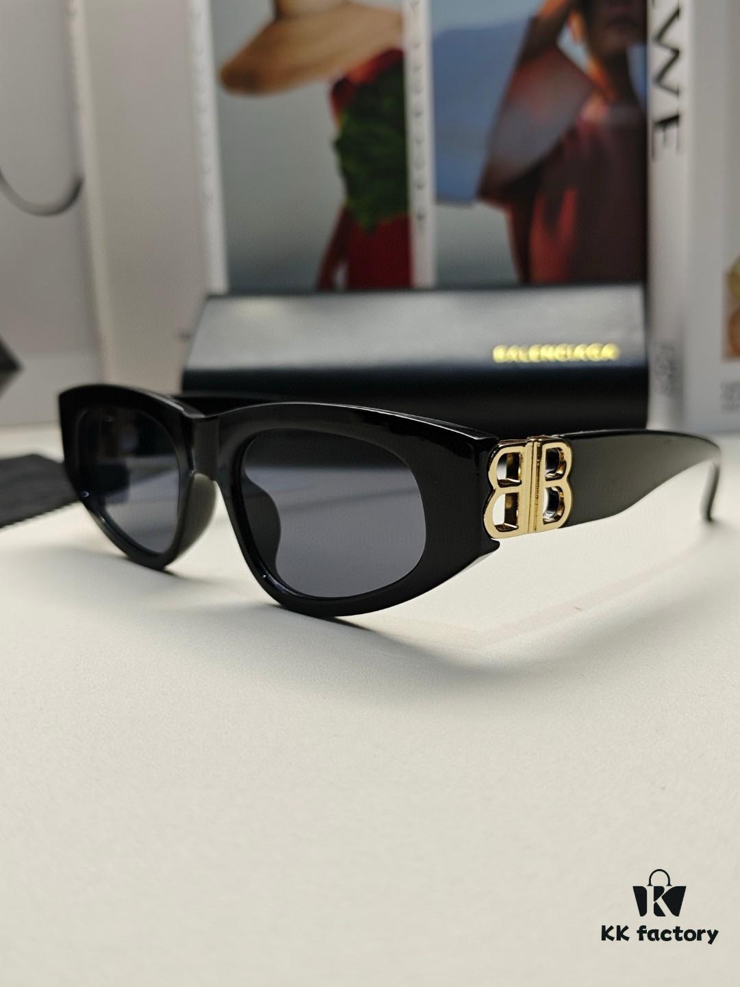 6931addaccd8ab3d7afa20c8 Balenciaga Black Sunglasses Double B Streetwear Women's Summer Sun Glasses Ins 2024 New Hip-Hop Retro Fashion High-End UV Protection Sunglasses