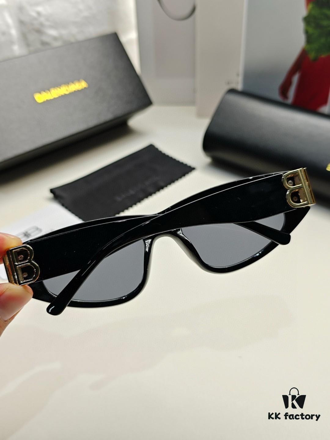 6931addaccd8ab3d7afa20cc Balenciaga Black Sunglasses Double B Streetwear Women's Summer Sun Glasses Ins 2024 New Hip-Hop Retro Fashion High-End UV Protection Sunglasses