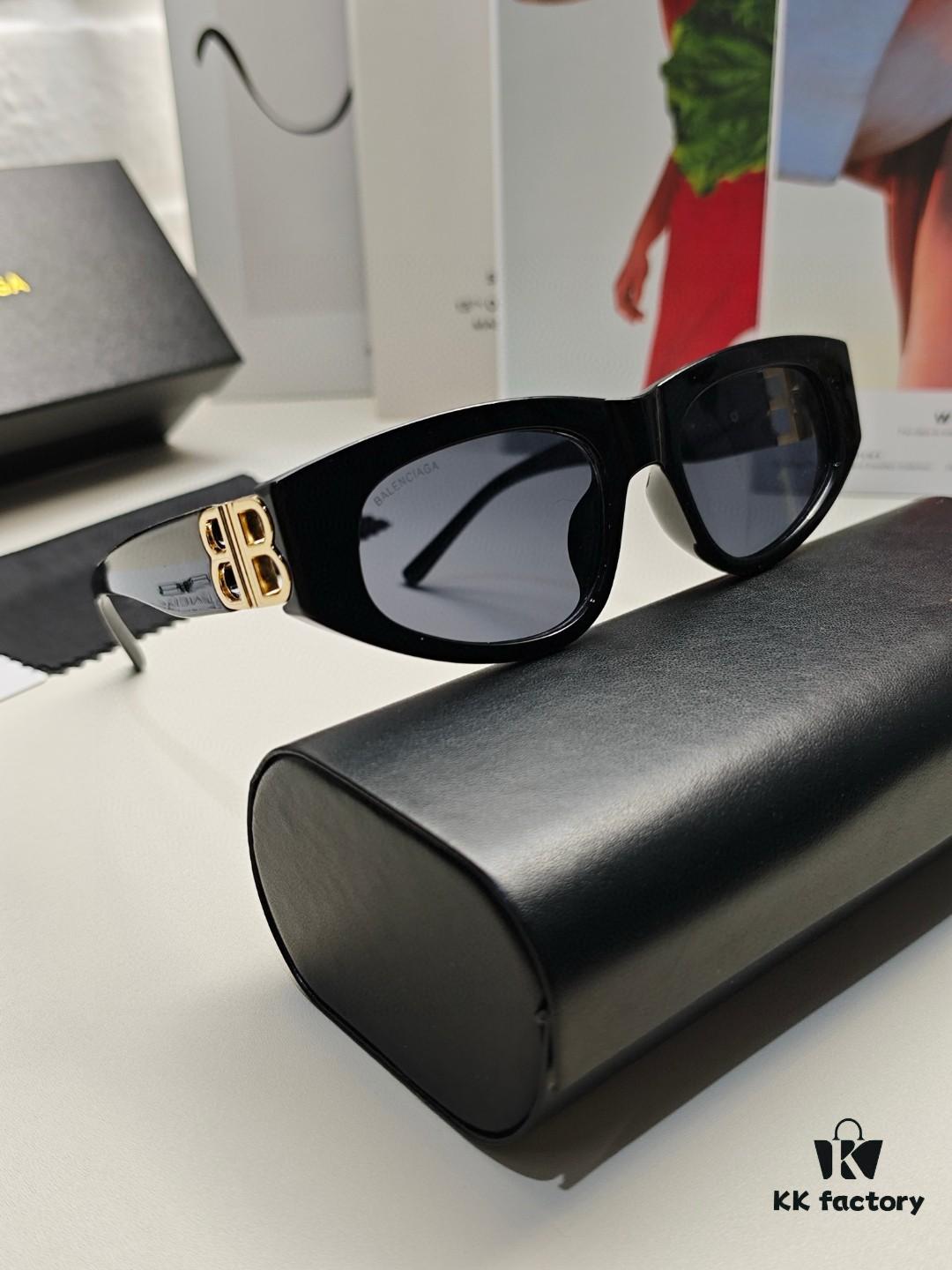 6931addaccd8ab3d7afa20cd Balenciaga Black Sunglasses Double B Streetwear Women's Summer Sun Glasses Ins 2024 New Hip-Hop Retro Fashion High-End UV Protection Sunglasses