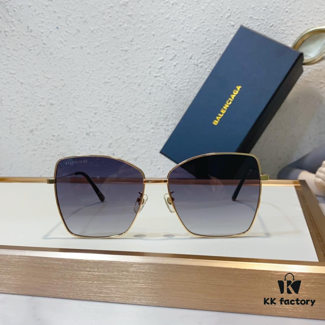 BALENCIAGA Paris Fashion Sunglasses with Embossed Logo Temple Design Model: BB0196SA Size: 60-16-145