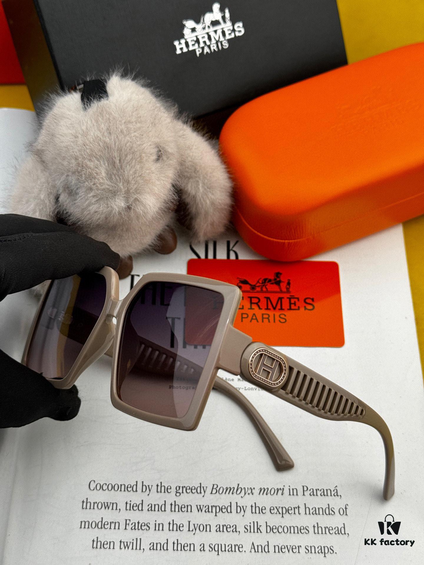 6931ae04ccd8ab3d7afa230a HERMES Spring 2025 New Arrival Original Luxury Square Sunglasses - High-Quality Authentic Design