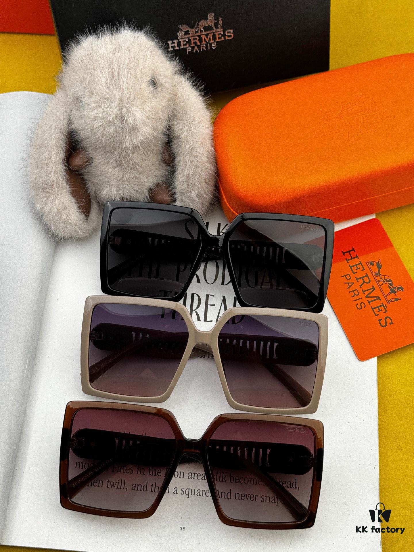 6931ae04ccd8ab3d7afa230b HERMES Spring 2025 New Arrival Original Luxury Square Sunglasses - High-Quality Authentic Design