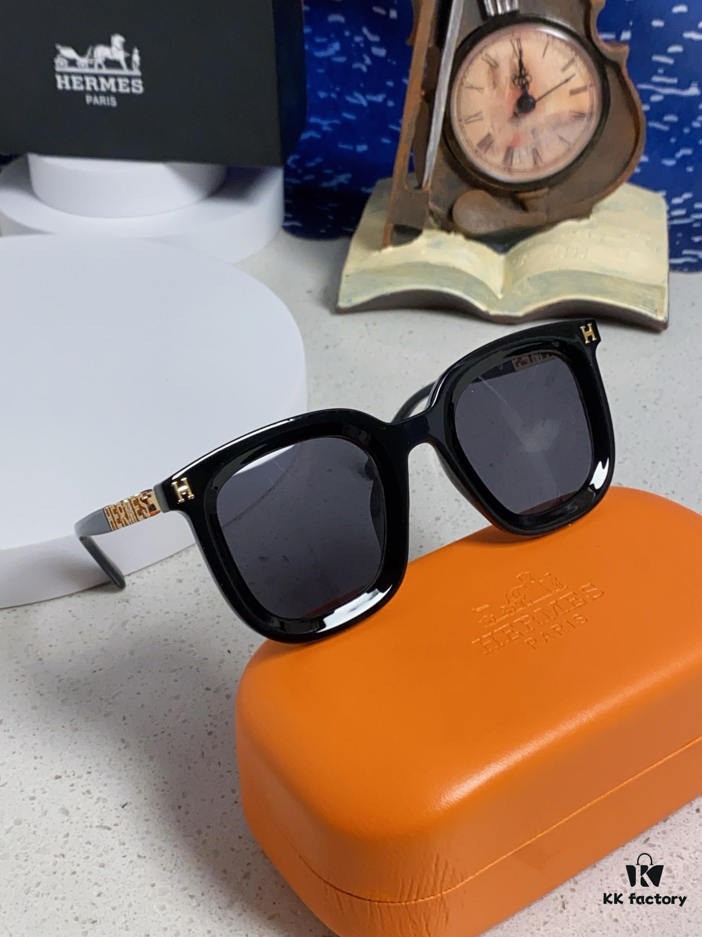 6931ae06ccd8ab3d7afa2326 Hermes 2025 New Arrival Retro Square Unisex Sunglasses for Women, Slimming Design for Round Faces, Fashionable Metal-Frame with Hollow Temples, Stylish UV-Protection Sunglasses