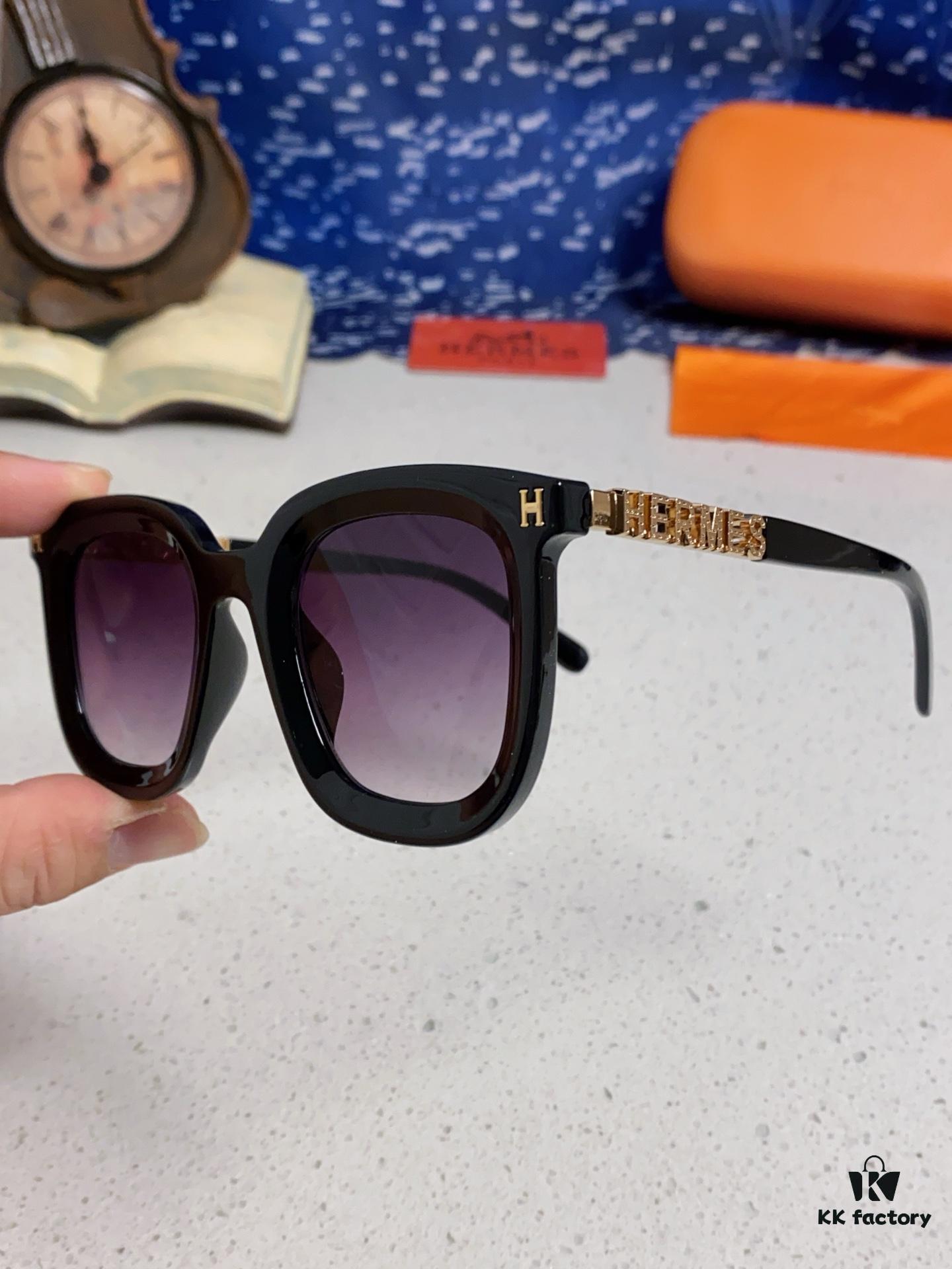 6931ae06ccd8ab3d7afa232f Hermes 2025 New Arrival Retro Square Unisex Sunglasses for Women, Slimming Frame for Round Faces, Fashionable Metal Hollow-out Temples, UV Protection