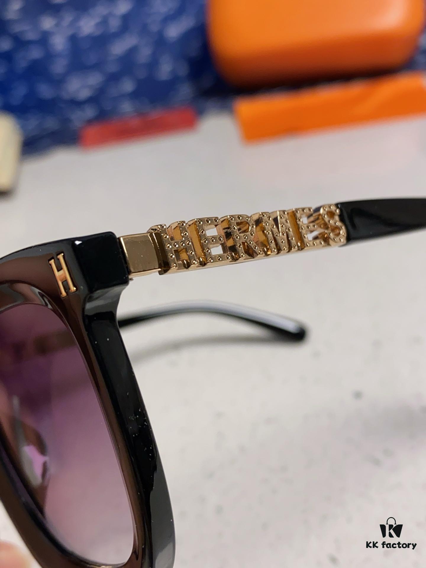 6931ae06ccd8ab3d7afa2330 Hermes 2025 New Arrival Retro Square Unisex Sunglasses for Women, Slimming Frame for Round Faces, Fashionable Metal Hollow-out Temples, UV Protection