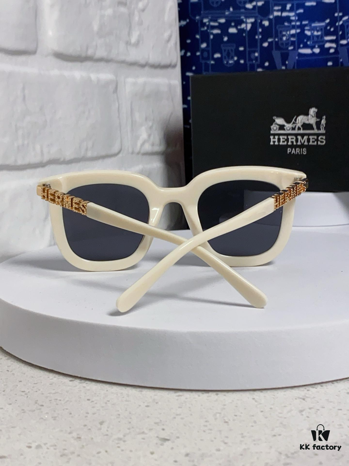 6931ae08ccd8ab3d7afa233f Hermes 2025 New Arrival Retro Square Unisex Sunglasses for Women, Slimming Frame for Round Faces, Fashionable Metal Hollow-out Temples, UV Protection Sun Glasses