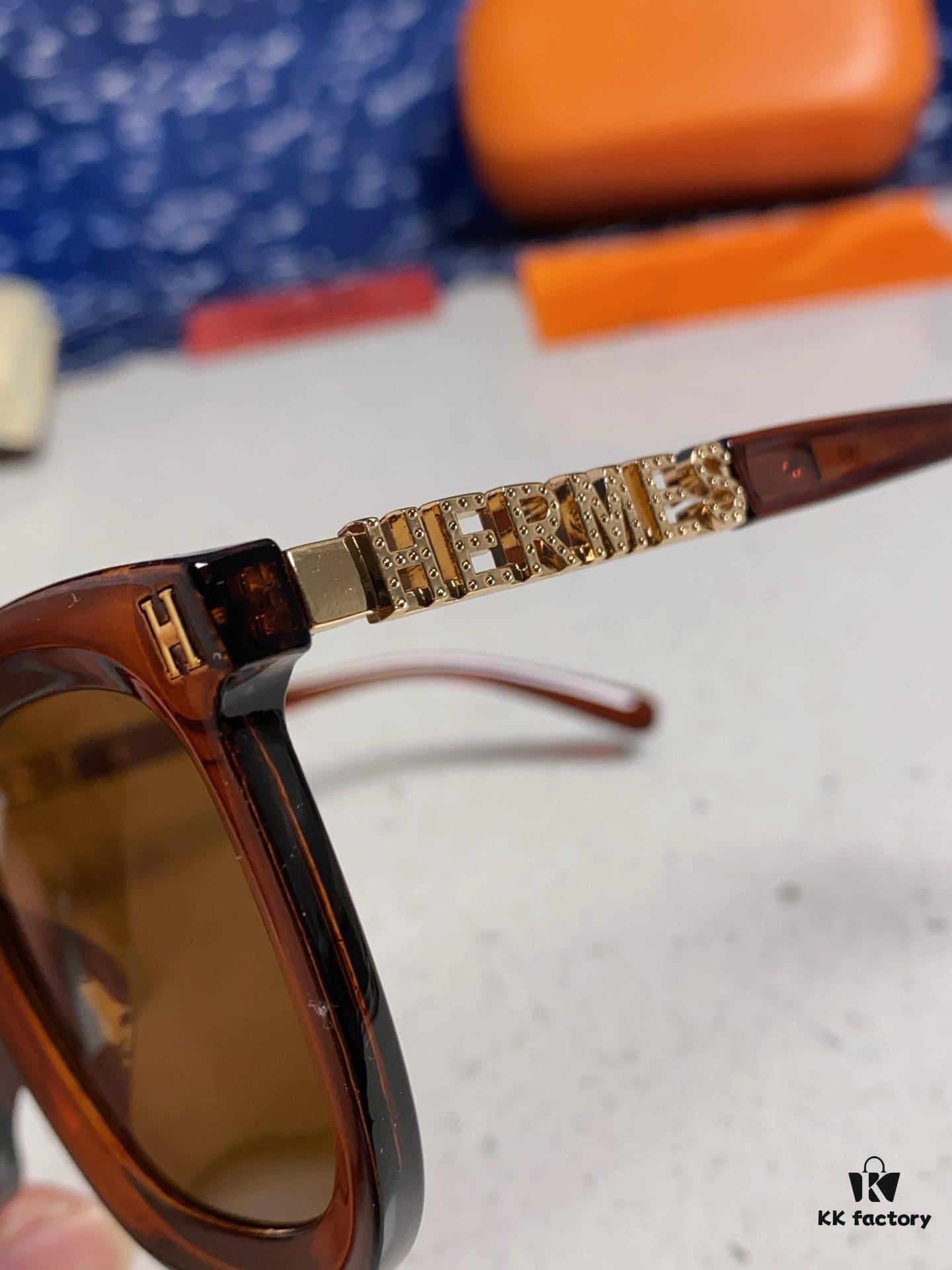 6931ae0accd8ab3d7afa2356 Hermes 2025 New Arrival Retro Square Unisex Sunglasses for Women, Slimming Design for Round Faces, Fashionable Metal-Frame with Cut-Out Temples, UV-Protective Sunglasses