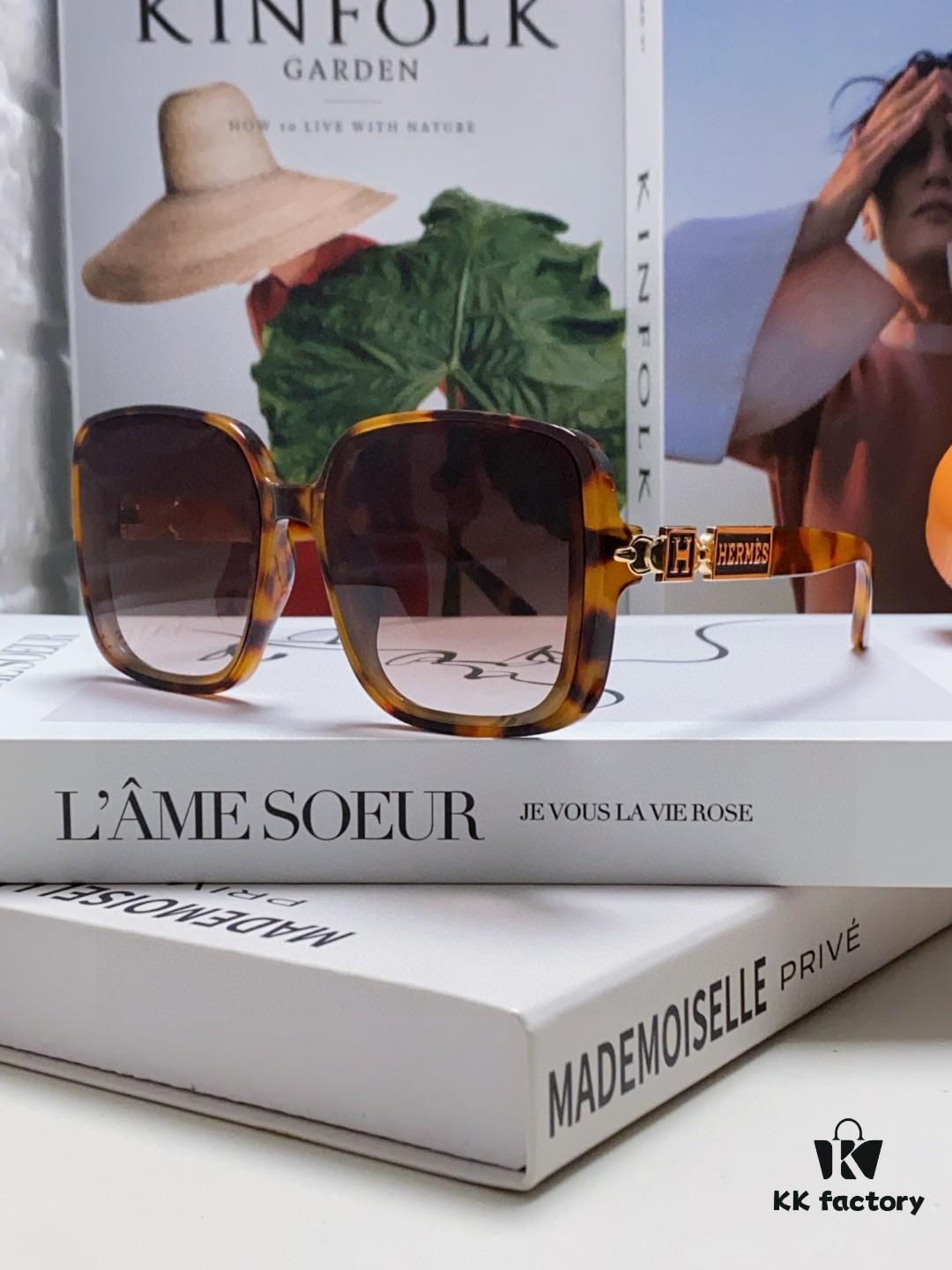6931ae13ccd8ab3d7afa23d8 Hermes 2024 New Arrival Women's Oversized Round-Square Sunglasses with Polarized UV Protection for Driving, Face-Framing Sun Glasses