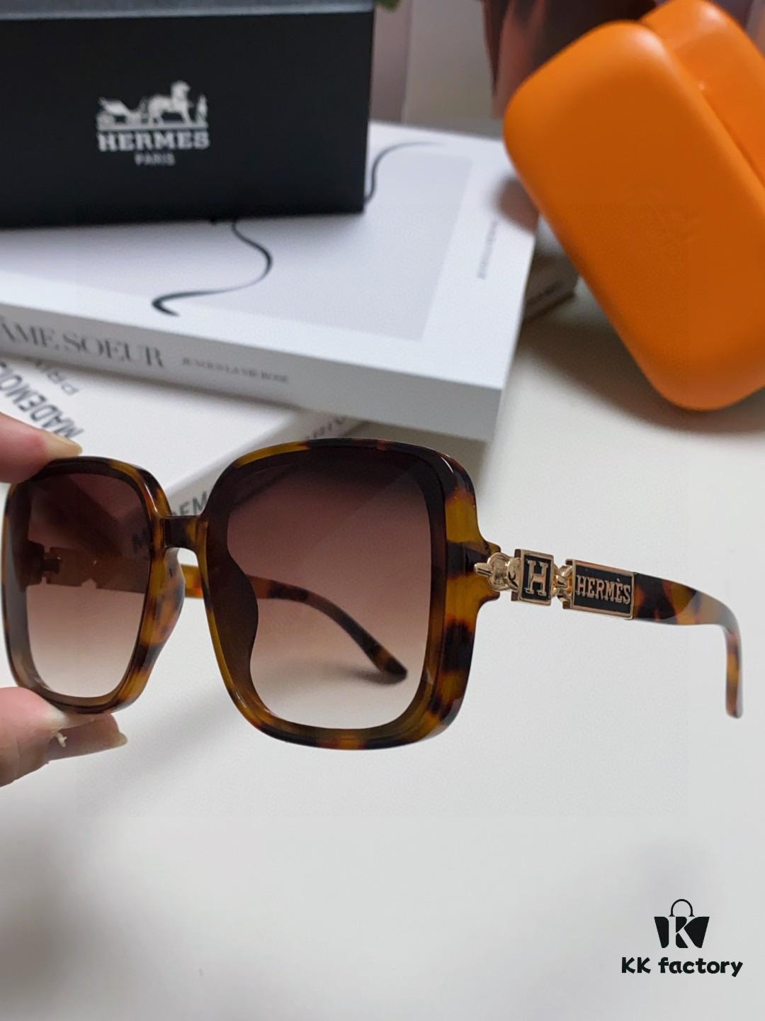 6931ae13ccd8ab3d7afa23dd Hermes 2024 New Arrival Women's Oversized Round-Square Sunglasses with Polarized UV Protection for Driving, Face-Framing Sun Glasses