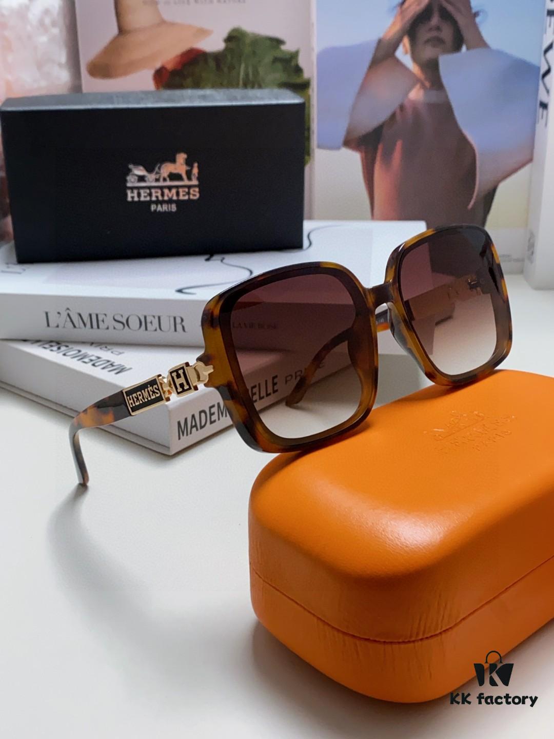 6931ae13ccd8ab3d7afa23df Hermes 2024 New Arrival Women's Oversized Round-Square Sunglasses with Polarized UV Protection for Driving, Face-Framing Sun Glasses