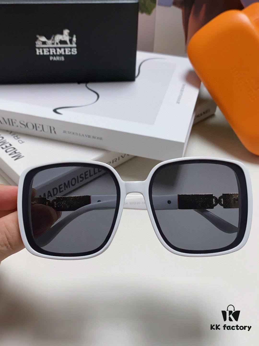 Hermes 2024 New Arrival Women's Sunglasses, Polarized Oversized Round Square UV-Protective Driving Sunglasses for Face-Framing Effect