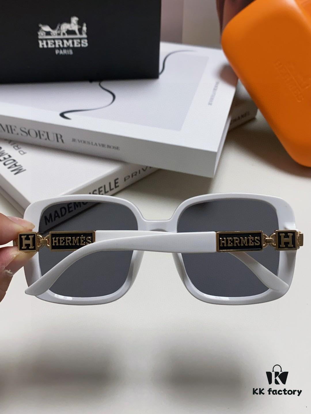 Hermes 2024 New Arrival Women's Sunglasses, Polarized Oversized Round Square UV-Protective Driving Sunglasses for Face-Framing Effect