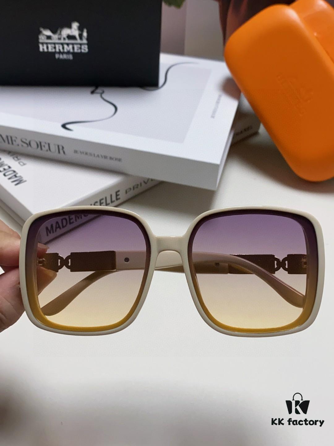 6931ae14ccd8ab3d7afa23ef Hermes 2024 New Arrival Women's Sunglasses, Polarized Driving Glasses, Large Square-Round Frame, UV Protection, Face-Framing Design