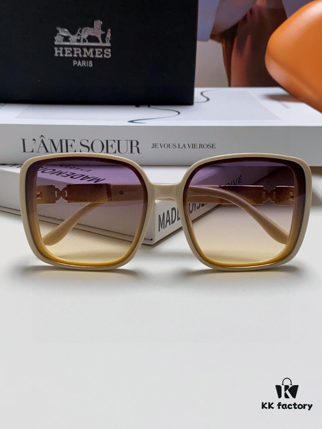 6931ae15ccd8ab3d7afa23f2 Hermes 2024 New Arrival Women's Sunglasses, Polarized Driving Glasses, Large Square-Round Frame, UV Protection, Face-Framing Design