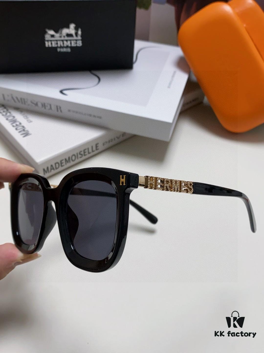 6931ae18ccd8ab3d7afa2420 Hermes 2025 New Arrival Retro Square Unisex Sunglasses for Women, Slimming Design for Round Faces, Fashionable Influencer-Style Sunglasses with Metal Cut-Out Temples, UV-Protective Eyewear