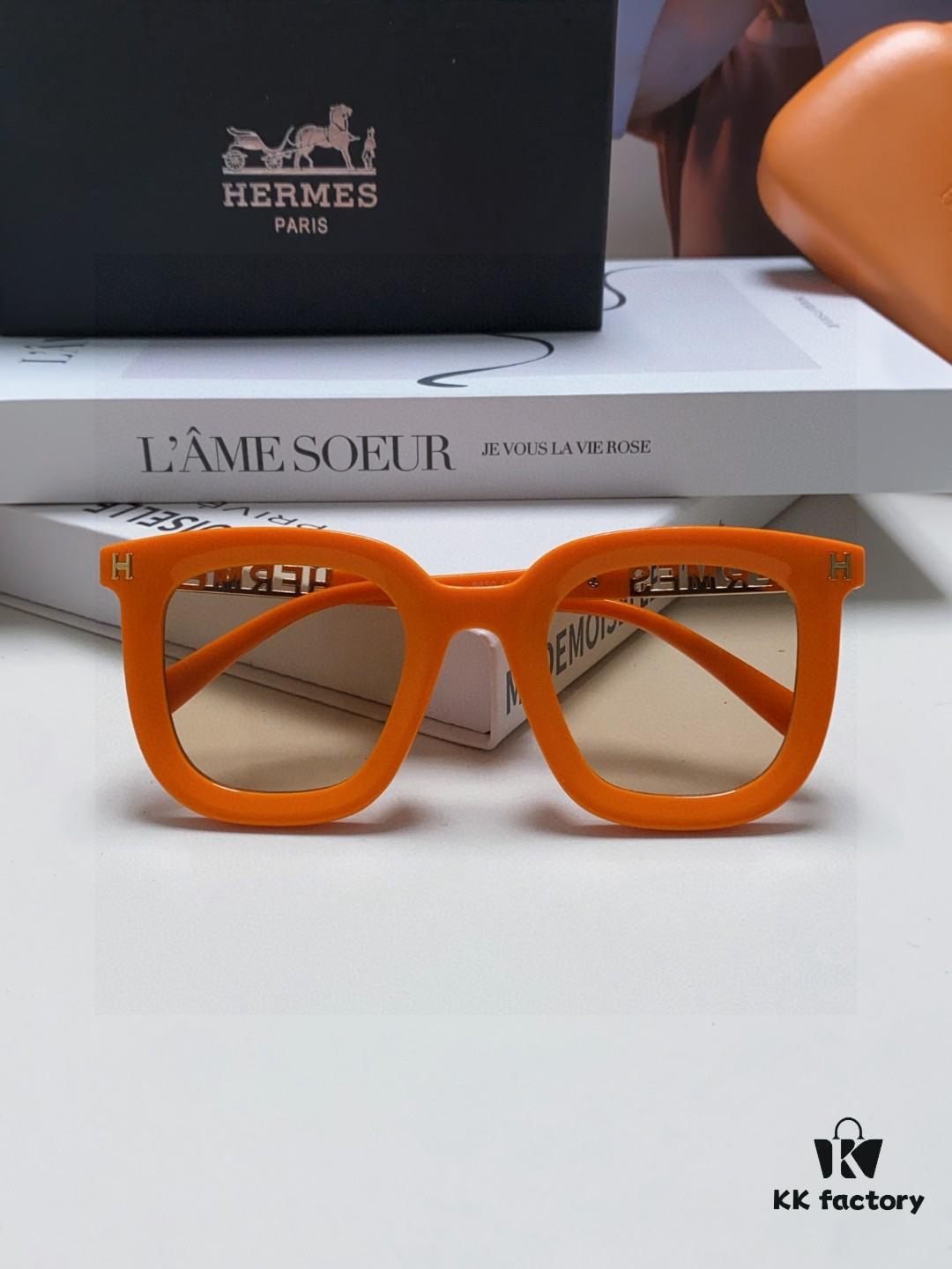 6931ae19ccd8ab3d7afa2437 Hermes 2025 New Arrival Retro Square Unisex Sunglasses for Women, Slimming Frame for Round Faces, Fashionable High-End Metal Hollow-Out Temples, UV Protection Sun Glasses