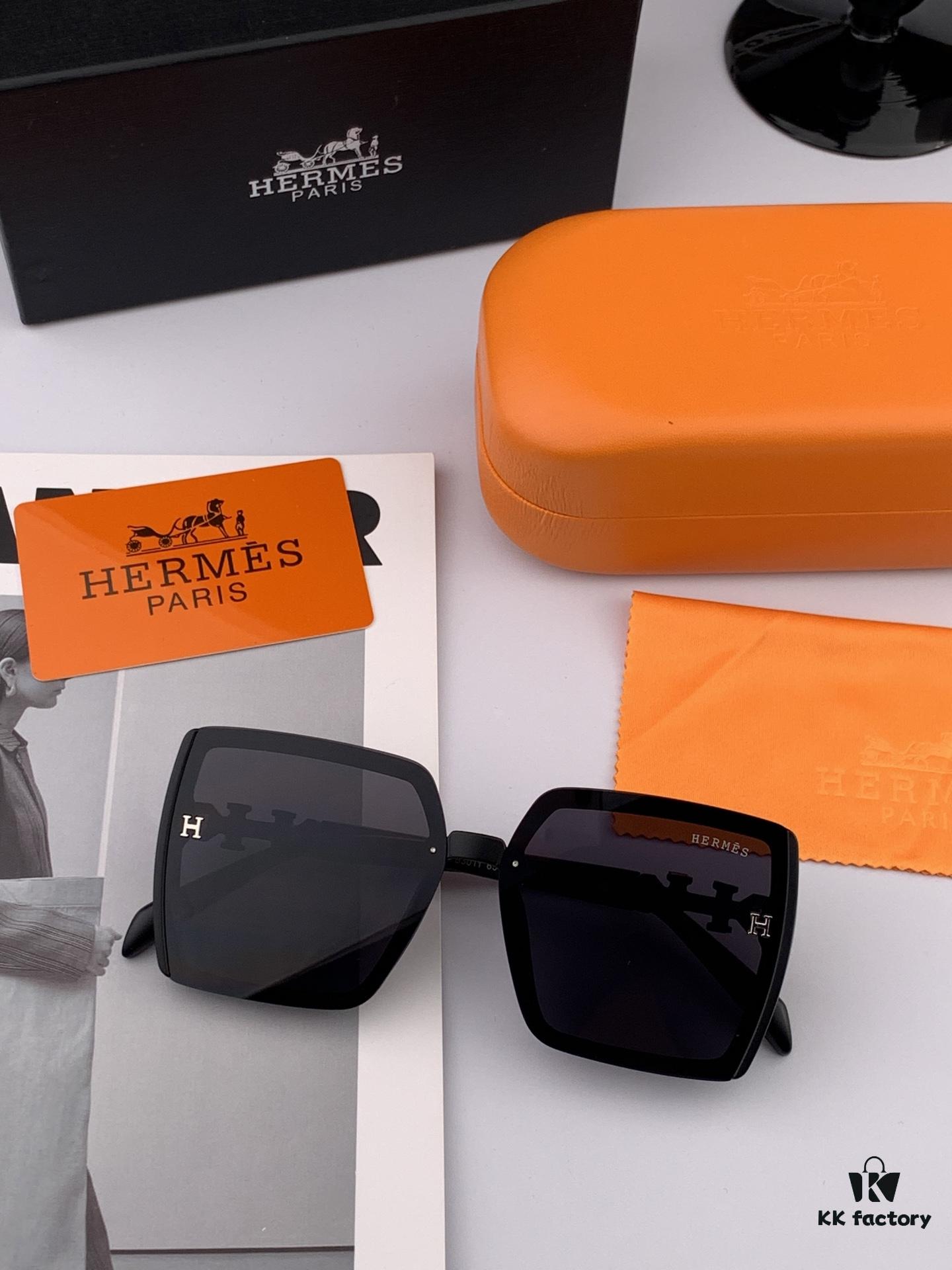 6931ae1bccd8ab3d7afa2450 HERMES 2025 Spring New Arrival Original Release Famous Internet Influencer Ultra Popular Luxury Square Sunglasses Classic Full-Frame Design High-Quality Authentic Brand Model: H1301