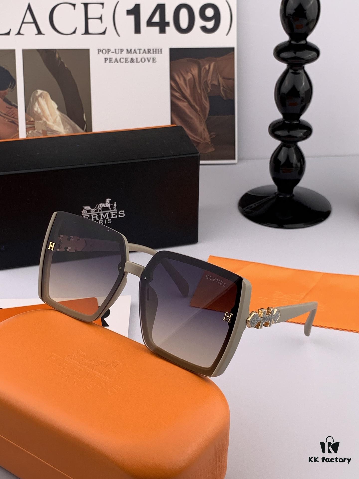 6931ae1bccd8ab3d7afa2454 HERMES 2025 Spring New Arrival Original Release Famous Internet Influencer Ultra Popular Luxury Square Sunglasses Classic Full-Frame Design High-Quality Authentic Brand Model: H1301