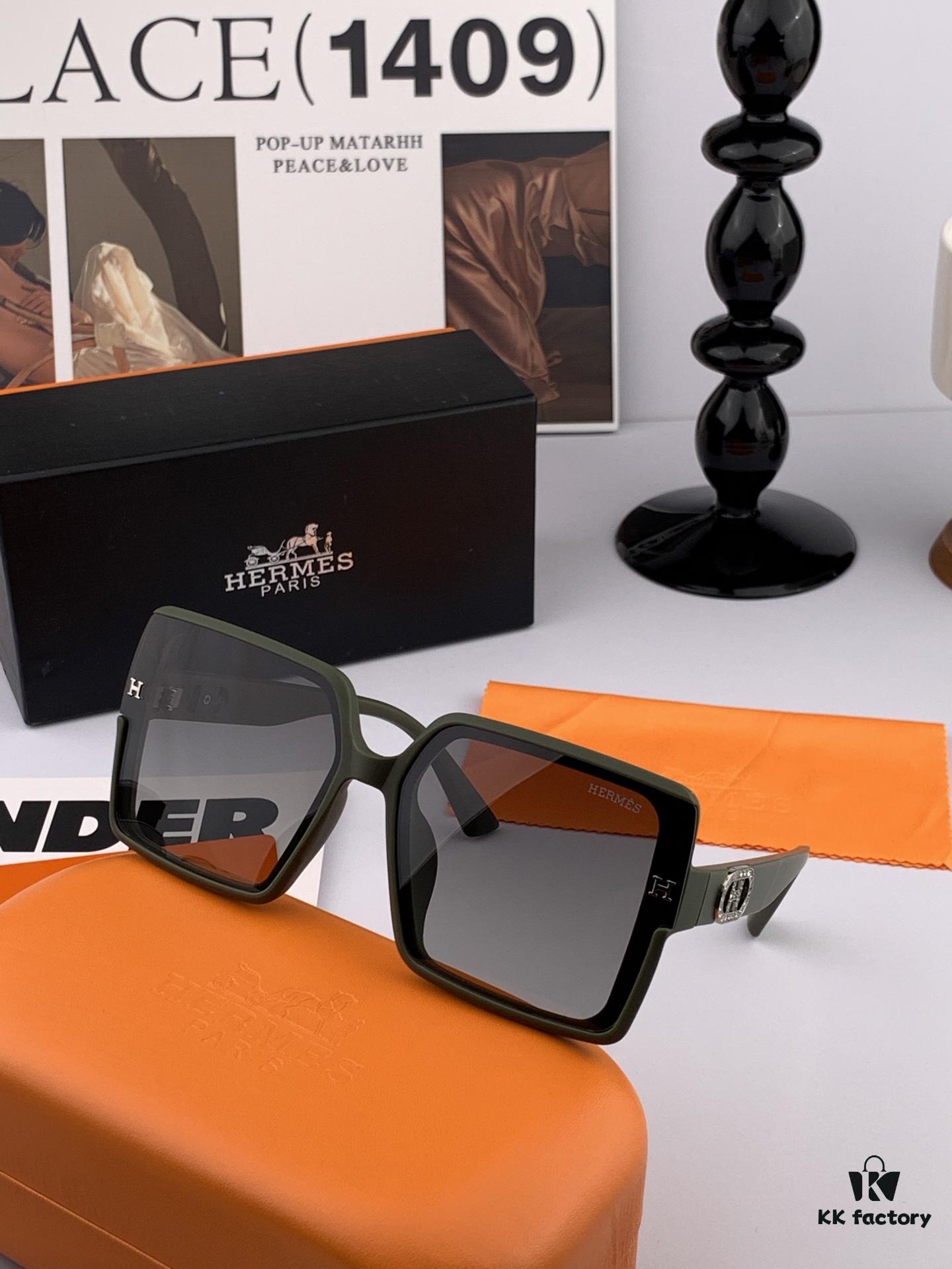 6931ae1cccd8ab3d7afa2459 Polarized Series Sunglasses HERMES Original Release H6107 Luxury Square Frame Sunglasses