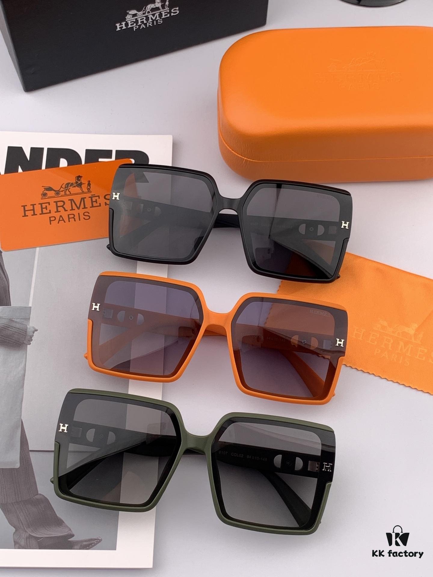 6931ae1cccd8ab3d7afa245e Polarized Series Sunglasses HERMES Original Release H6107 Luxury Square Frame Sunglasses