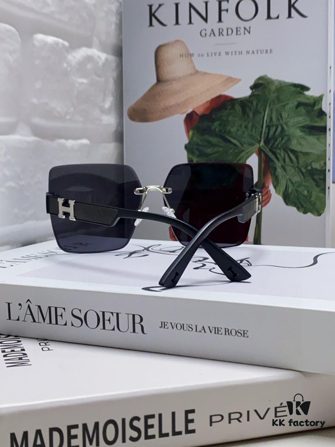 6931ae29ccd8ab3d7afa2517 Hermes 2025 New Unisex Frameless Square Sunglasses UV Protection Stylish Beach Sun Glasses for Driving Face-Framing Sunblock Eyewear