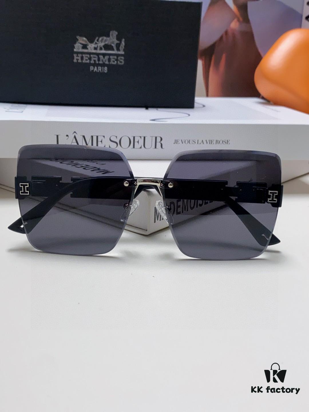 6931ae29ccd8ab3d7afa251b Hermes 2025 New Unisex Frameless Square Sunglasses UV Protection Stylish Beach Sun Glasses for Driving Face-Framing Sunblock Eyewear