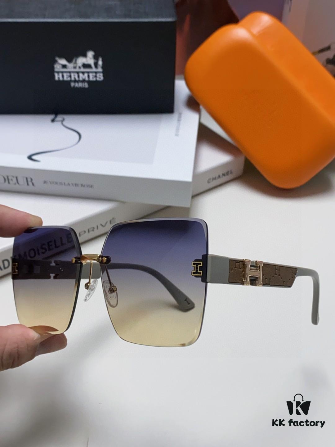 6931ae2bccd8ab3d7afa2530 Hermes 2025 New Arrival Frameless Square Sunglasses, UV Protection Beach Sun Glasses with Slimming Effect, Stylish Unisex Driving Shades