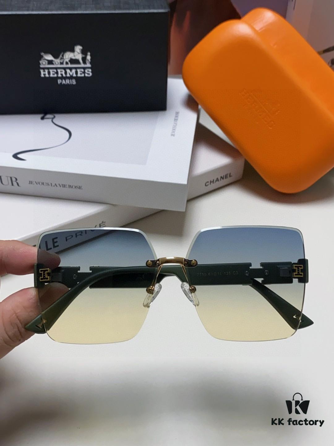6931ae2bccd8ab3d7afa2539 Hermes 2025 New Arrival Frameless Square Sunglasses, UV Protection Beach Sun Glasses with Premium Look, Slimming Effect, Unisex for Driving and Outdoor Use