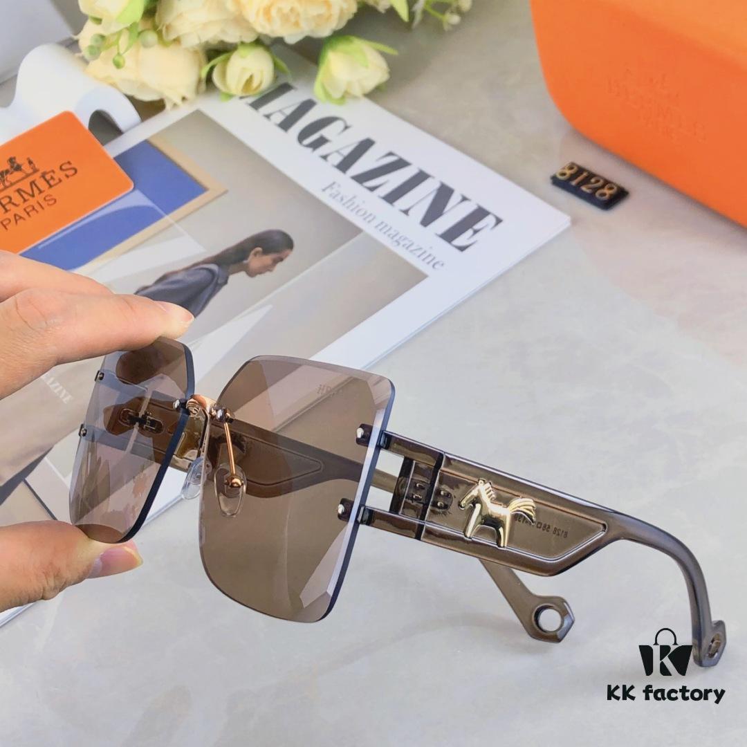 6931ae3fccd8ab3d7afa2602 Hermes Women's Ava Large Frame Sunglasses, Frameless Cut-Out Fashion Sun Glasses for Slimming Look, Trendy Influencer Streetwear Eyewear