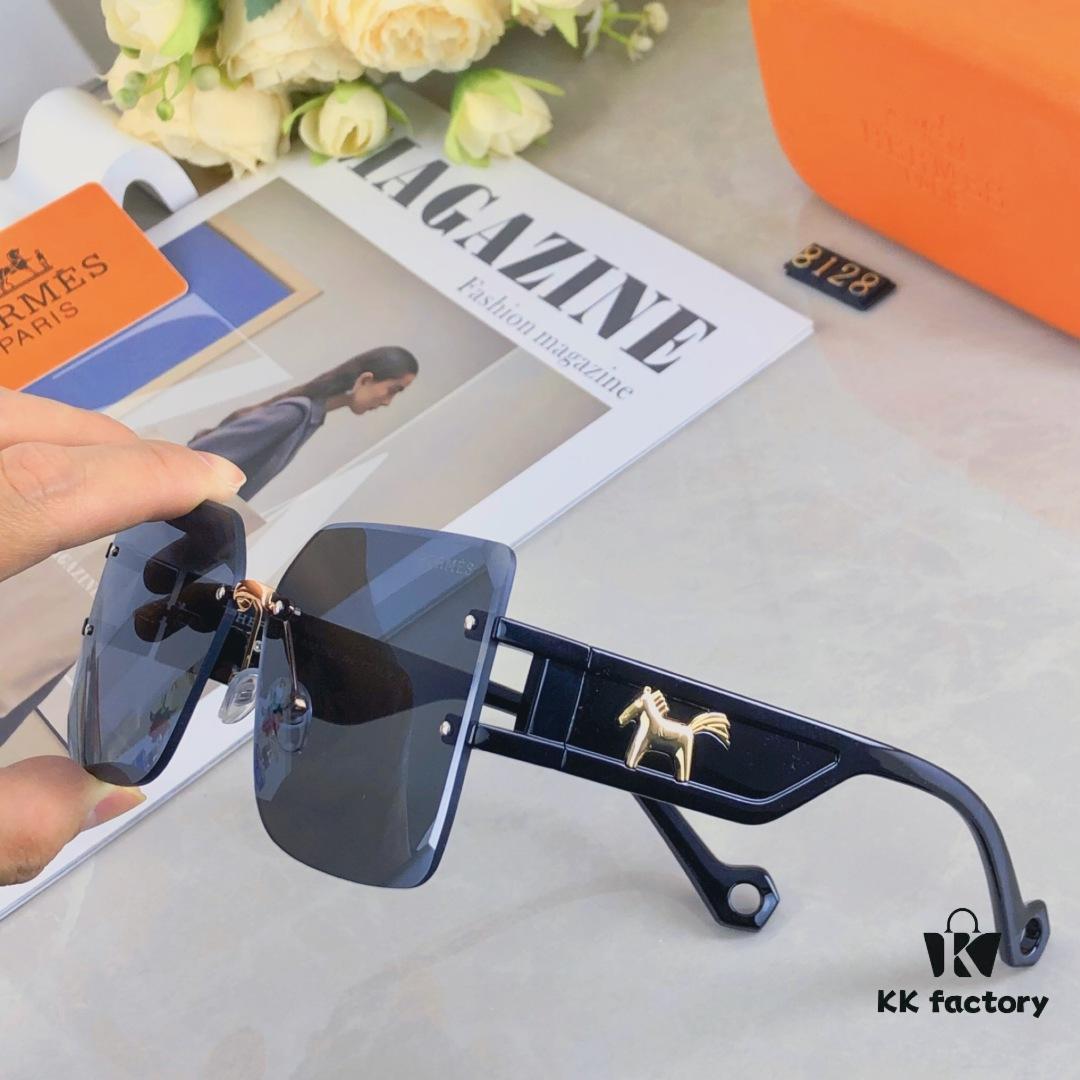 6931ae3fccd8ab3d7afa2604 Hermes Women's Ava Large Frame Sunglasses, Frameless Cut-Out Fashion Sun Glasses for Slimming Look, Trendy Influencer Streetwear Eyewear
