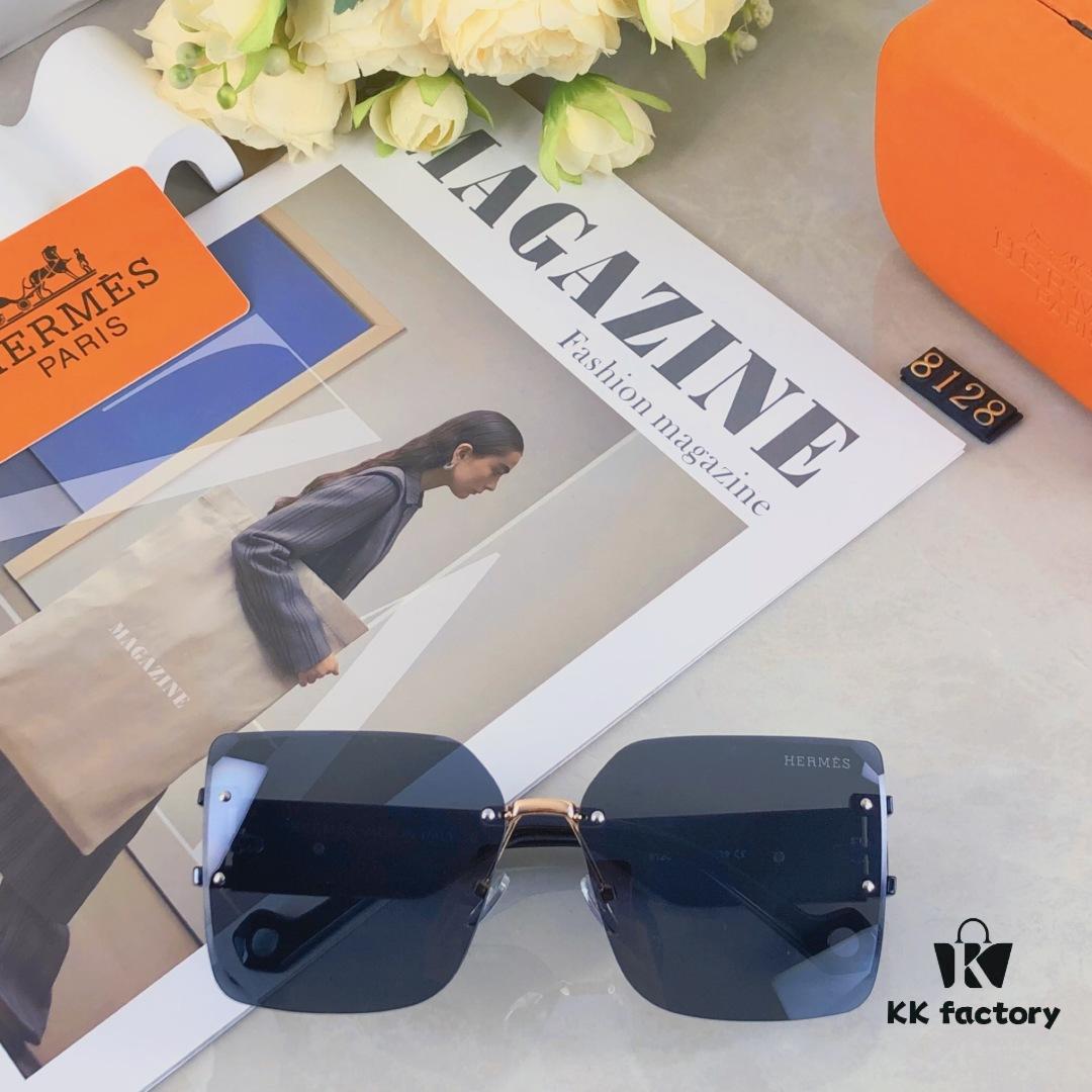 6931ae3fccd8ab3d7afa2605 Hermes Women's Ava Large Frame Sunglasses, Frameless Cut-Out Fashion Sun Glasses for Slimming Look, Trendy Influencer Streetwear Eyewear