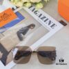 6931ae3fccd8ab3d7afa2607 Hermes Women's Ava Large Frame Sunglasses, Frameless Cut-Out Fashion Sun Glasses for Slimming Look, Trendy Influencer Streetwear Eyewear