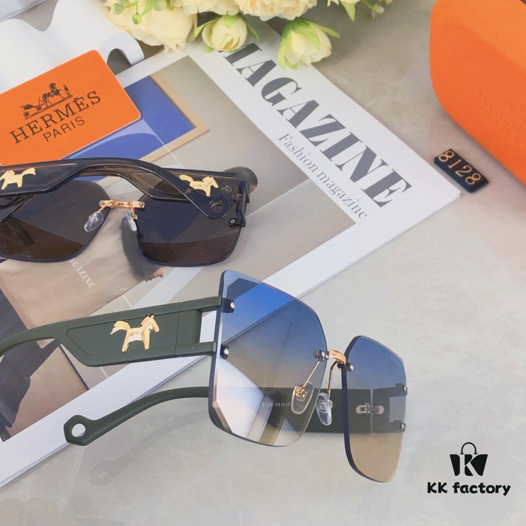 6931ae3fccd8ab3d7afa2608 Hermes Women's Ava Large Frame Sunglasses, Frameless Cut-Out Fashion Sun Glasses for Slimming Look, Trendy Influencer Streetwear Eyewear