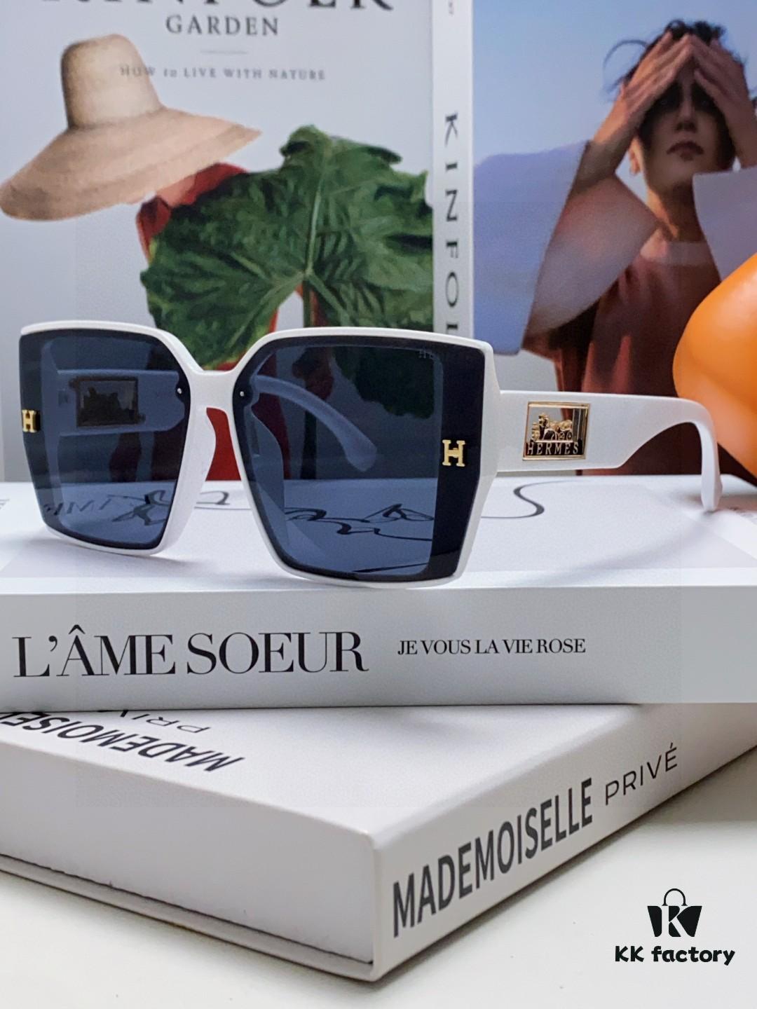 6931ae48ccd8ab3d7afa2689 Hermes 2024 New Polarized Sunglasses for Women, Fashionable Oversized Frame, Slimming Effect, UV Protection, Casual and Versatile Sun Glasses