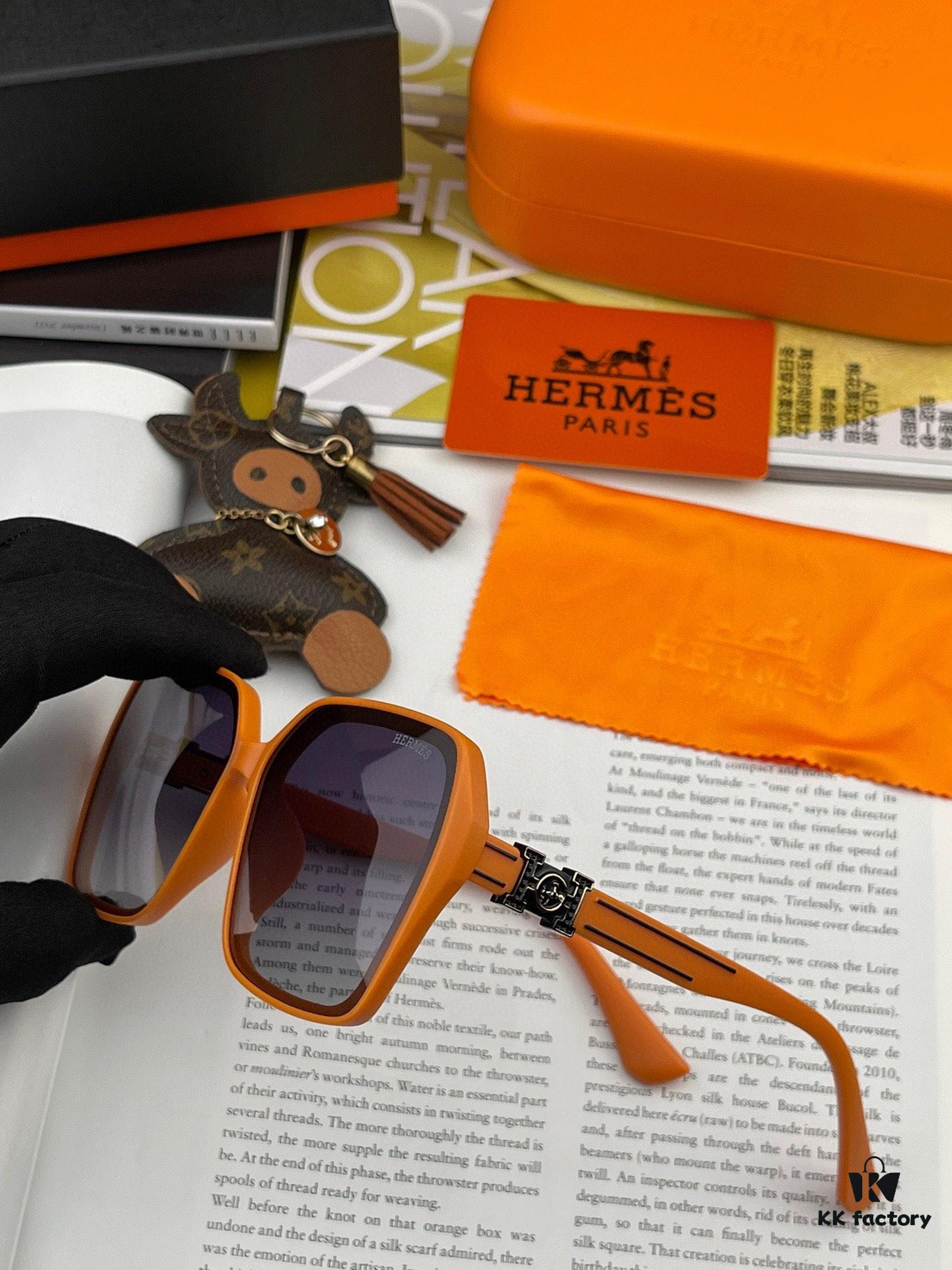 6931ae4accd8ab3d7afa26aa HERMES 2024 Spring New Arrival Original Release Famous Internet Sensation Ultra-Hot Selling Luxury Square Frame Sunglasses Model H1245