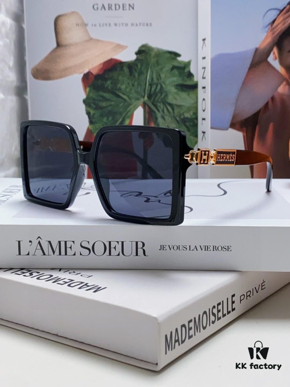 6931ae52ccd8ab3d7afa26ed Hermes 2024 New Arrival High-End Stylish Oversized Square Frame Society Lady Sunglasses for Women, Trendy Large Round Face Sun Protection Shades