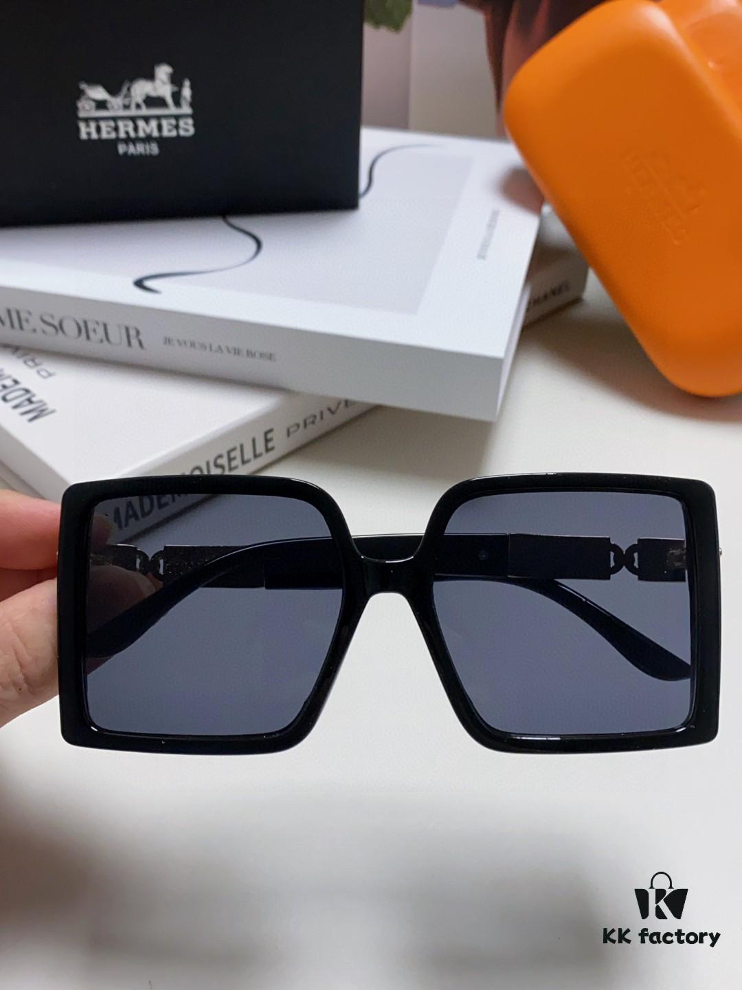 6931ae52ccd8ab3d7afa26f0 Hermes 2024 New Arrival High-End Stylish Oversized Square Frame Society Lady Sunglasses for Women, Trendy Large Round Face Sun Protection Shades