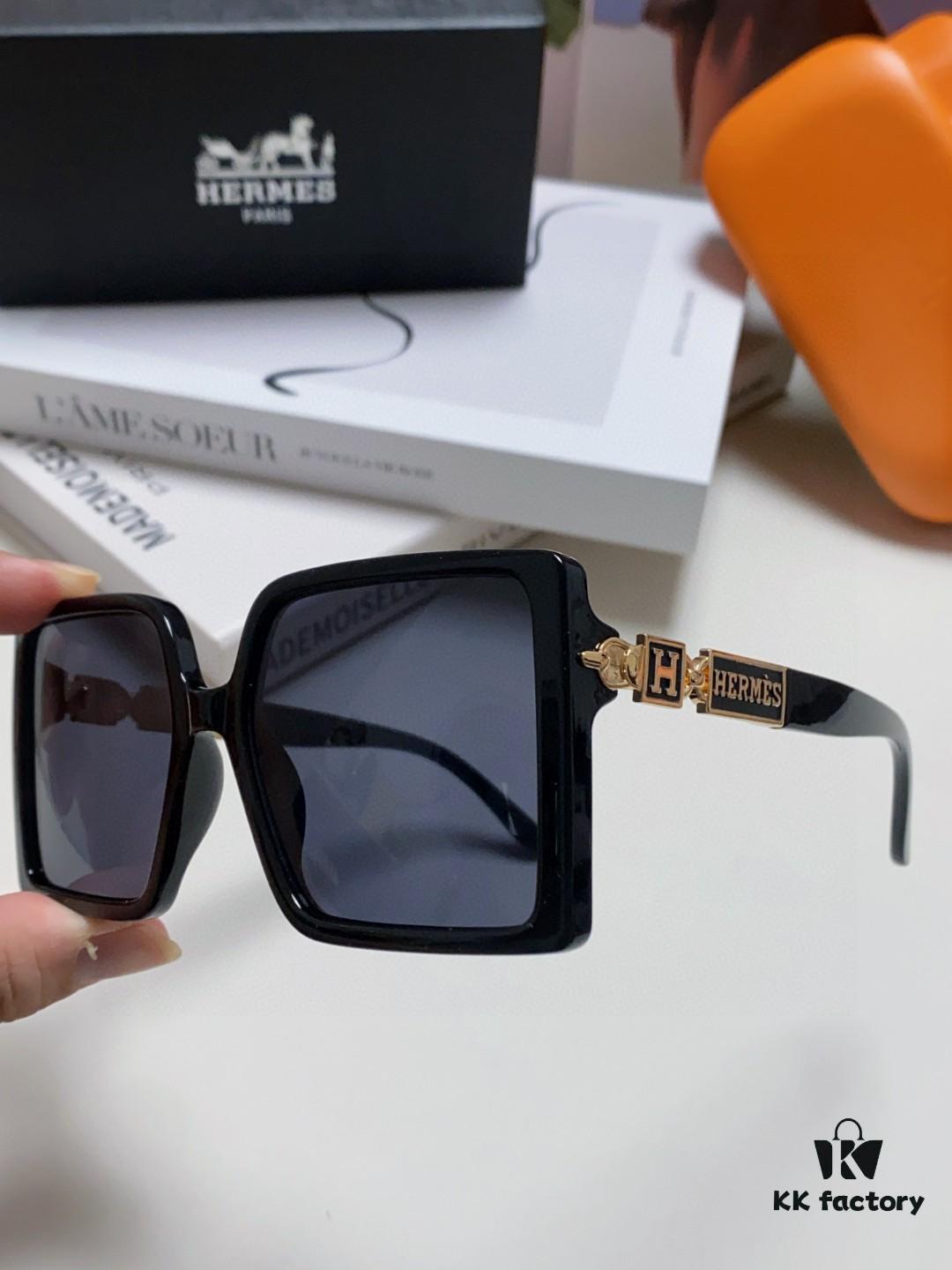 6931ae52ccd8ab3d7afa26f2 Hermes 2024 New Arrival High-End Stylish Oversized Square Frame Society Lady Sunglasses for Women, Trendy Large Round Face Sun Protection Shades
