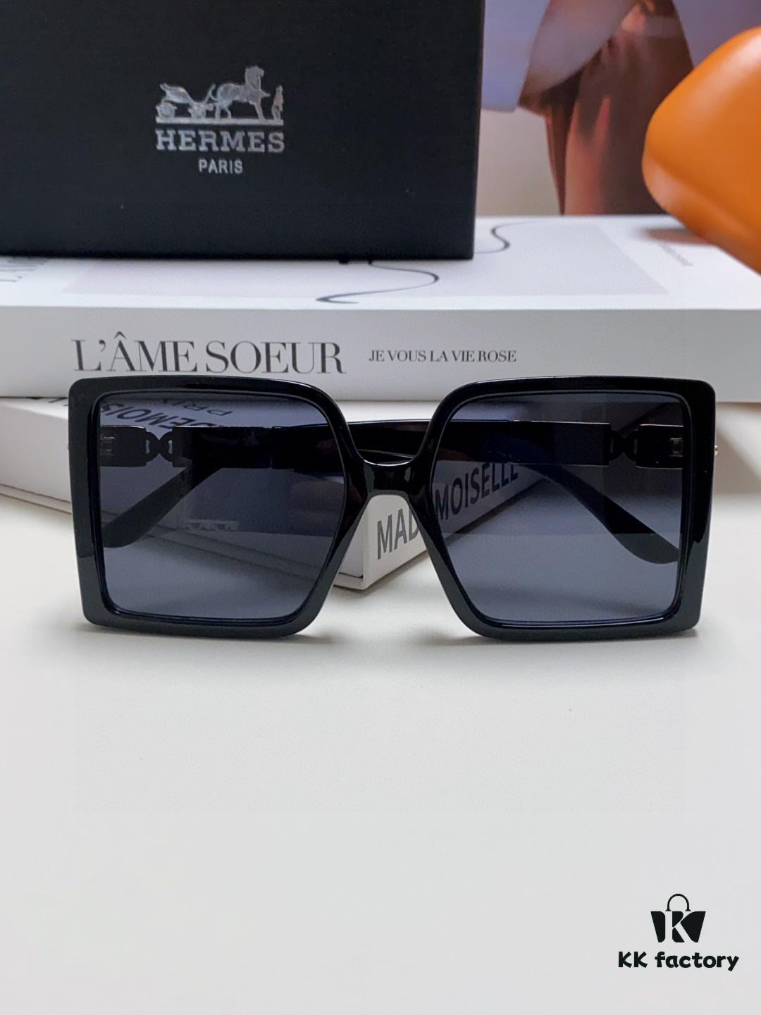6931ae52ccd8ab3d7afa26f3 Hermes 2024 New Arrival High-End Stylish Oversized Square Frame Society Lady Sunglasses for Women, Trendy Large Round Face Sun Protection Shades