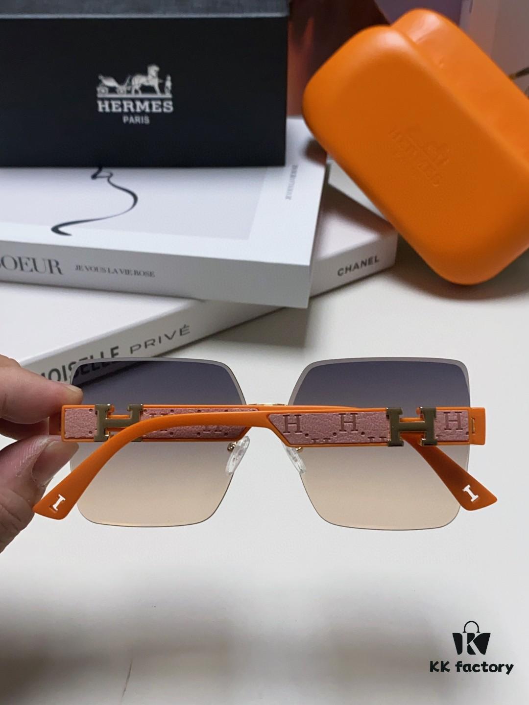 6931ae53ccd8ab3d7afa2709 Hermes 2024 New Arrival Frameless Square Sunglasses, UV-Protective Beach Sun Glasses with Premium Look, Slimming Design for Face, Unisex Driving Shades