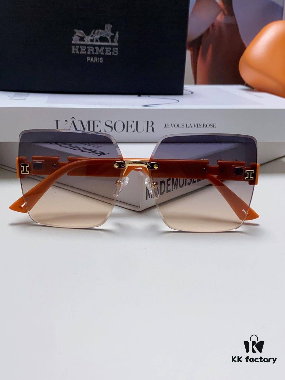 6931ae53ccd8ab3d7afa270b Hermes 2024 New Arrival Frameless Square Sunglasses, UV-Protective Beach Sun Glasses with Premium Look, Slimming Design for Face, Unisex Driving Shades